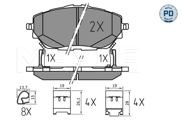 Set placute frana,frana disc 025 227 8218/PD MEYLE