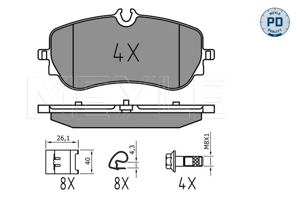 Set placute frana,frana disc 025 228 0219/PD MEYLE