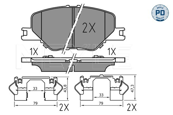 Set placute frana,frana disc 025 228 3819/PD MEYLE