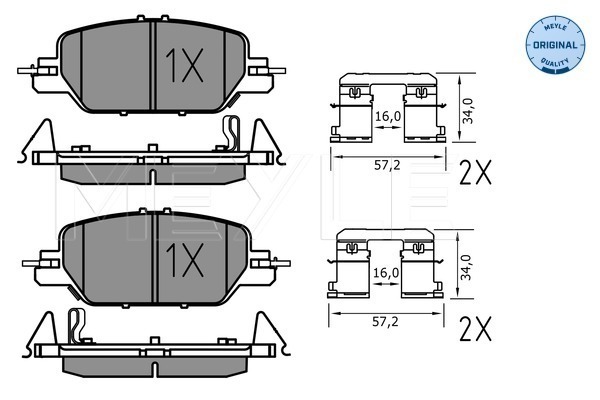 Set placute frana,frana disc 025 228 5216 MEYLE