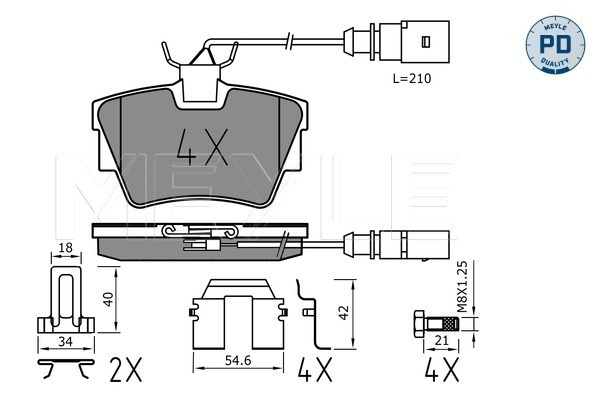 Set placute frana,frana disc 025 232 2416-1/PD MEYLE