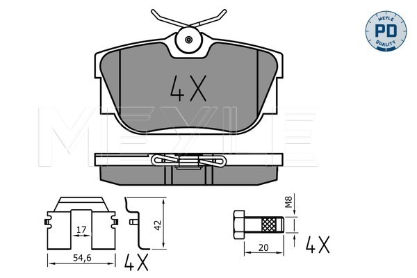 Set placute frana,frana disc 025 232 2417/PD MEYLE