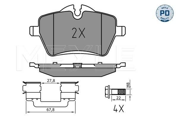 Set placute frana,frana disc 025 239 8418/PD MEYLE