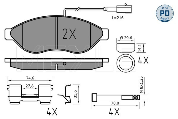 Set placute frana,frana disc 025 244 6819-1/PD MEYLE