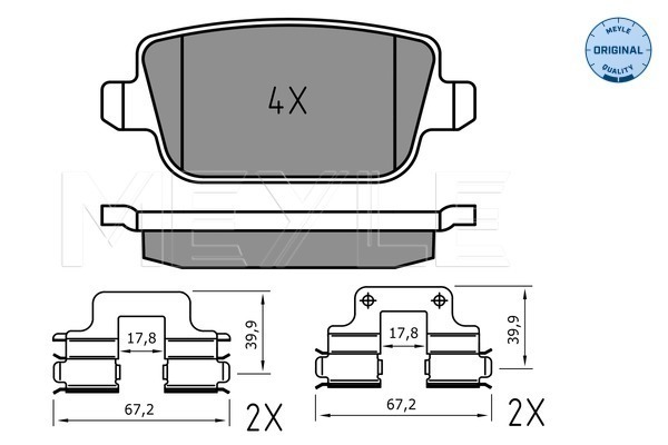 Set placute frana,frana disc 025 245 3716 MEYLE