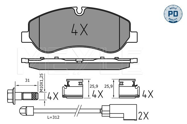 Set placute frana,frana disc 025 256 0217/PD MEYLE