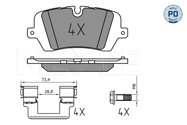 Set placute frana,frana disc 025 257 2016/PD MEYLE