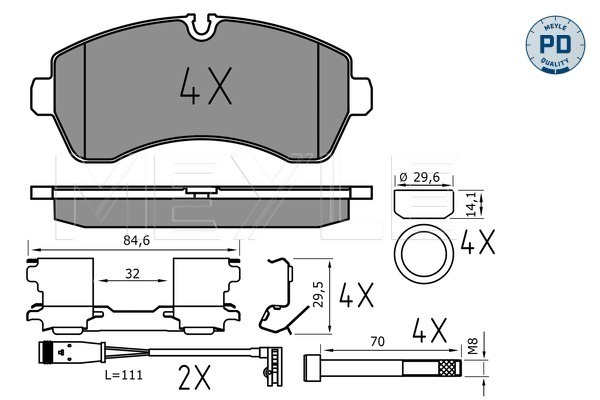 Set placute frana,frana disc 025 292 0020/PD MEYLE