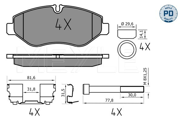 Set placute frana,frana disc 025 292 2920/PD MEYLE