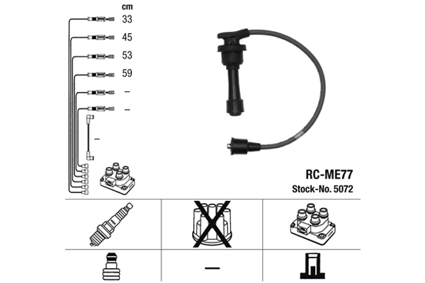 Set cablaj aprinder 5072 NGK