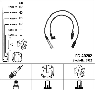 Set cablaj aprinder 0502 NGK