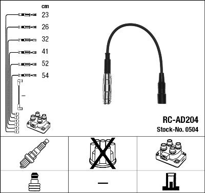 Set cablaj aprinder 0504 NGK