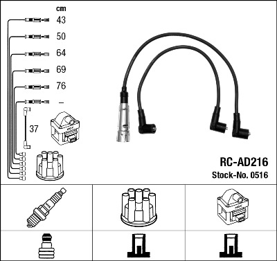 Set cablaj aprinder 0516 NGK