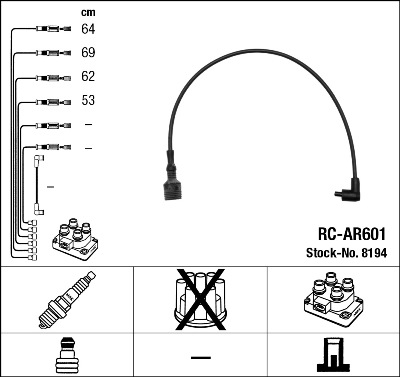 Set cablaj aprinder 8194 NGK