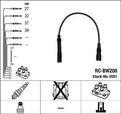 Set cablaj aprinder 0551 NGK