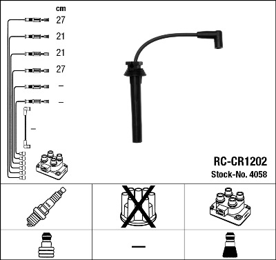 Set cablaj aprinder 4058 NGK