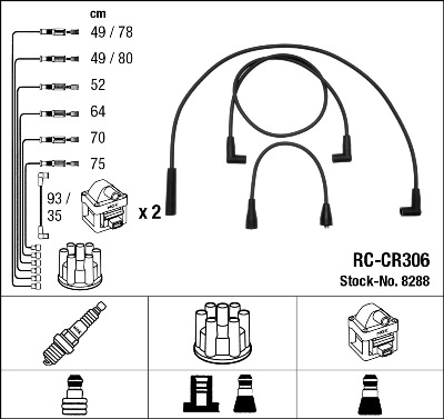 Set cablaj aprinder 8288 NGK