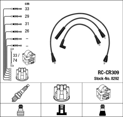 Set cablaj aprinder 8292 NGK