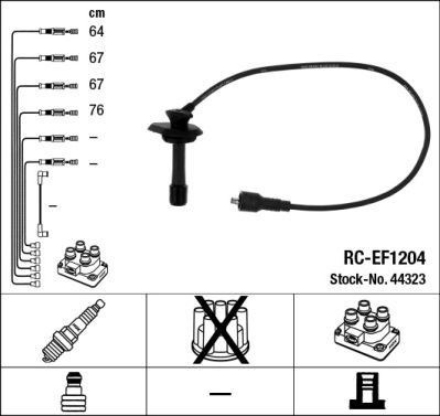 Set cablaj aprinder 44323 NGK