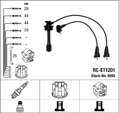Set cablaj aprinder 9058 NGK