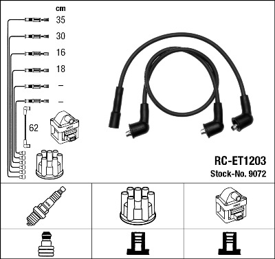 Set cablaj aprinder 9072 NGK