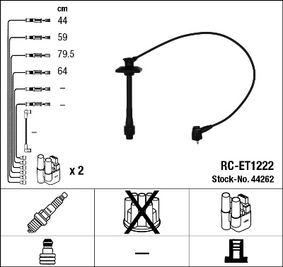 Set cablaj aprinder 44262 NGK