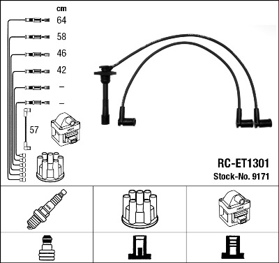 Set cablaj aprinder 9171 NGK