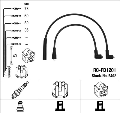 Set cablaj aprinder 5402 NGK