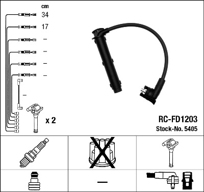 Set cablaj aprinder 5405 NGK