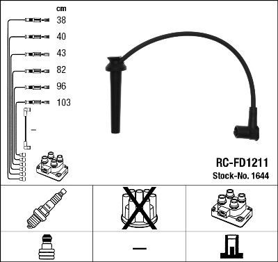 Set cablaj aprinder 1644 NGK