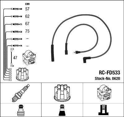 Set cablaj aprinder 0628 NGK