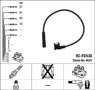 Set cablaj aprinder 0633 NGK