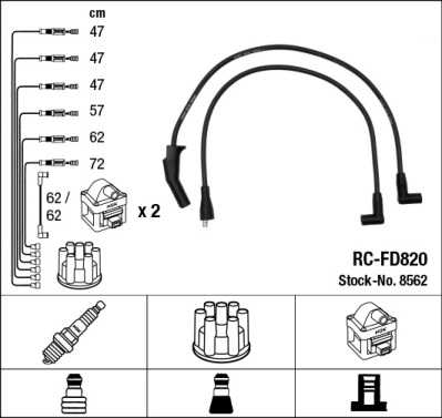 Set cablaj aprinder 8562 NGK