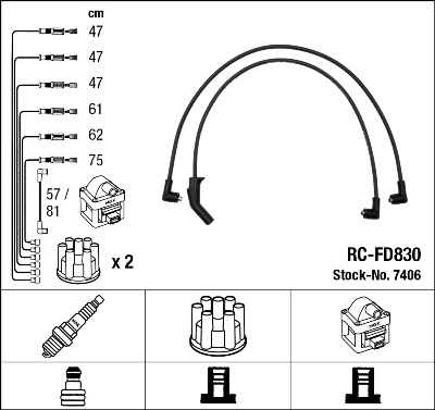 Set cablaj aprinder 7406 NGK