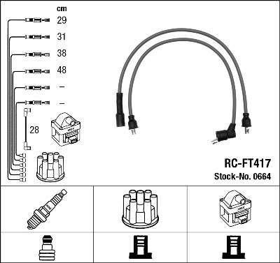 Set cablaj aprinder 0664 NGK