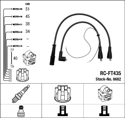 Set cablaj aprinder 0682 NGK
