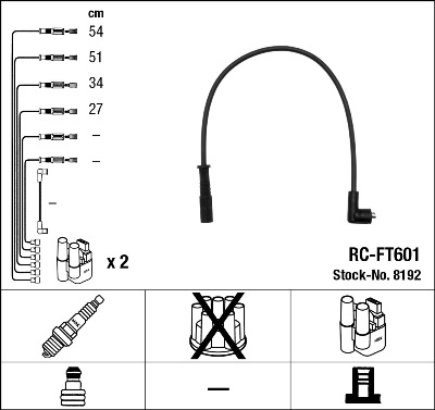 Set cablaj aprinder 8192 NGK