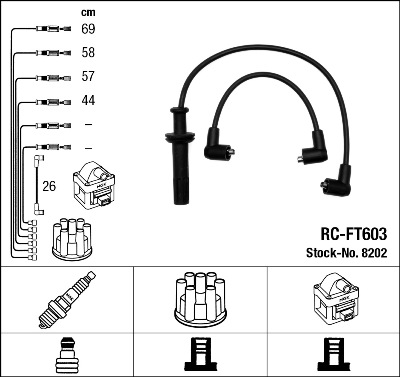 Set cablaj aprinder 8202 NGK