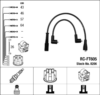 Set cablaj aprinder 8206 NGK