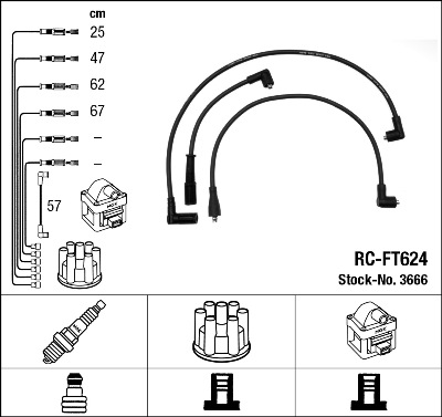 Set cablaj aprinder 3666 NGK