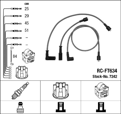 Set cablaj aprinder 7242 NGK