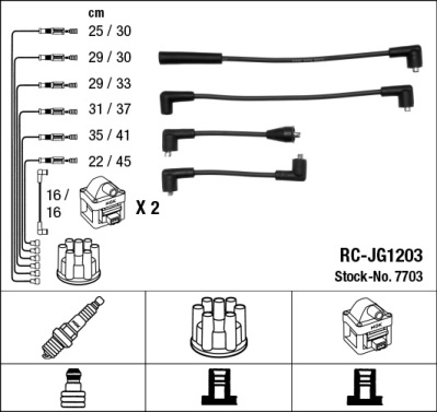 Set cablaj aprinder 7703 NGK