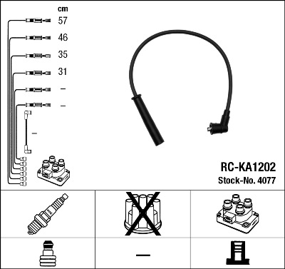 Set cablaj aprinder 4077 NGK