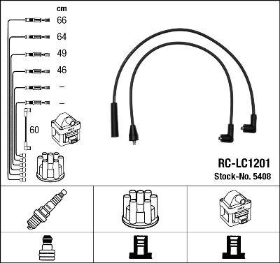 Set cablaj aprinder 5408 NGK