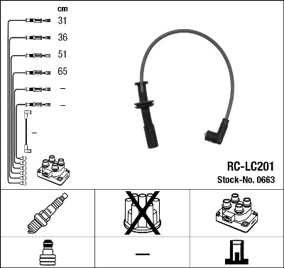 Set cablaj aprinder 0663 NGK