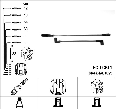 Set cablaj aprinder 8529 NGK