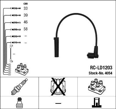 Set cablaj aprinder 4054 NGK