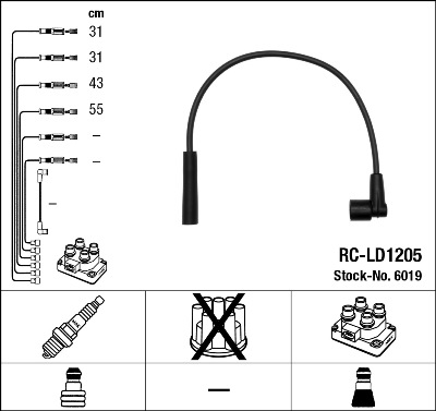 Set cablaj aprinder 6019 NGK