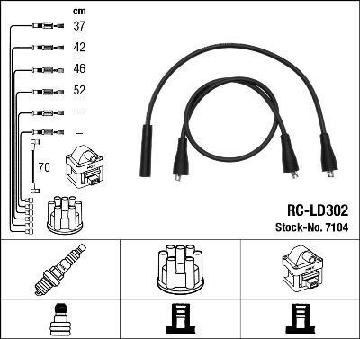 Set cablaj aprinder 7104 NGK