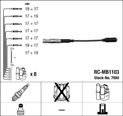 Set cablaj aprinder 7800 NGK